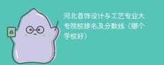 河北首饰设计与工艺专业大专院校排名及分数线（哪个学校好）