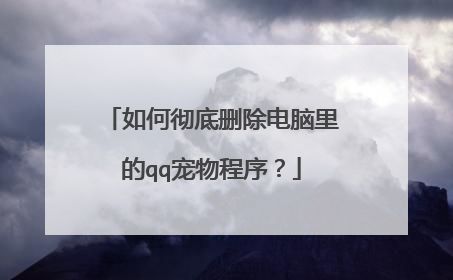 如何彻底删除电脑里的qq宠物程序?
