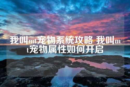 我叫mt宠物系统攻略 我叫mt宠物属性如何开启 第1张