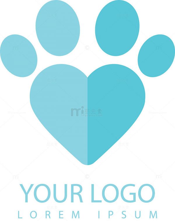 爱心形状宠物LOGO设计