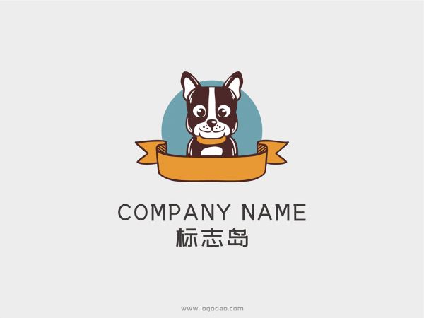 宠物店小狗动物创意logo标志设计