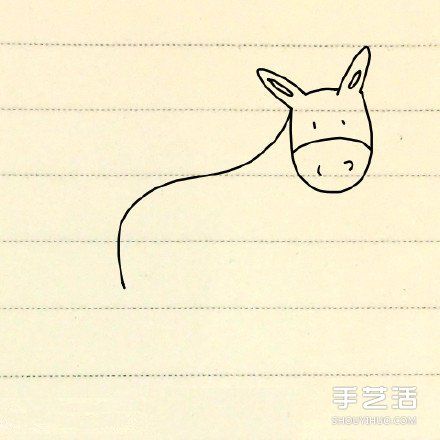小毛驴的简笔画教程 简笔画毛驴的画法图片 - www.shouyihuo.com