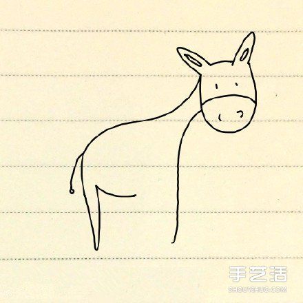 小毛驴的简笔画教程 简笔画毛驴的画法图片 - www.shouyihuo.com