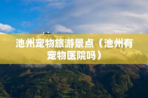 池州宠物旅游景点（池州有宠物医院吗）
