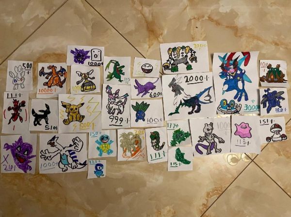 比卡丘宝可梦精灵图鉴集合简笔画