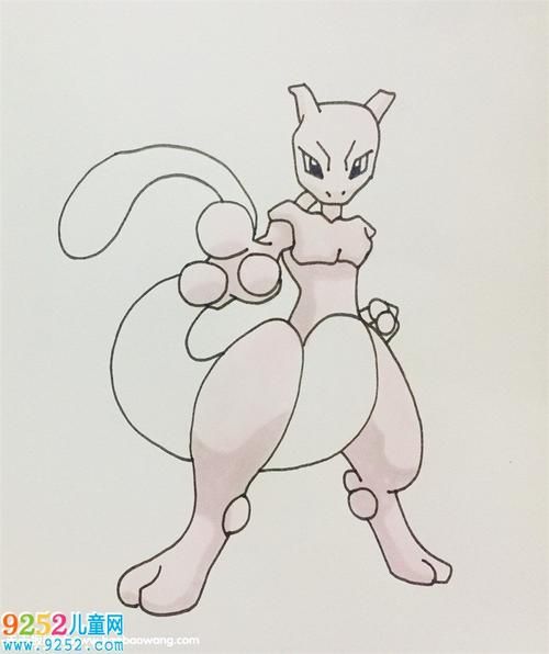 超梦简笔画步骤 精灵宝可梦简笔画