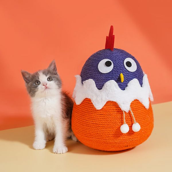 喵仙儿 新品麻垫猫玩具 不倒翁猫抓球 蹬蹬鸡猫抓板 25*21*29.5CM 39.9元
