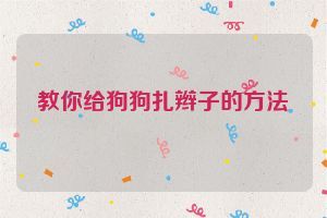 教你给狗狗扎辫子的方法