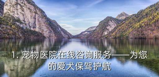 1. 宠物医院在线咨询服务——为您的爱犬保驾护航