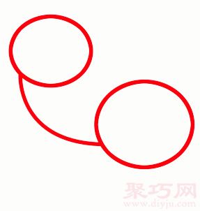 雪貂简笔画第1步