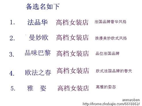 给高端女装店取什么名字好 2025高端洋气的女装店名