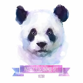 手绘卡通熊猫头像插画