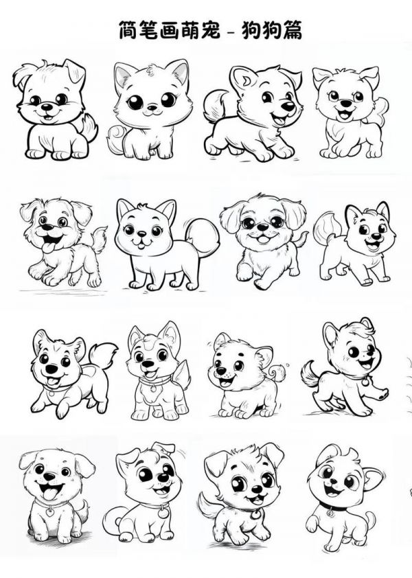 小狗简笔画小猫简笔画兔子简笔画松鼠小羊简笔画小鸡简抖音