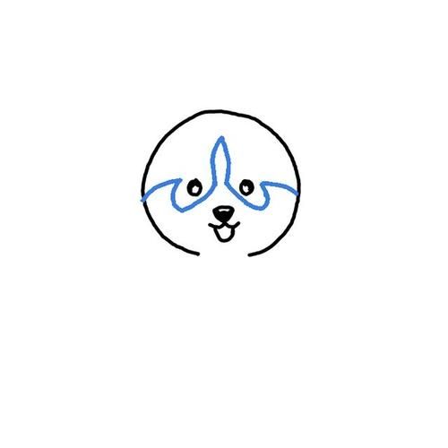哈士奇的简易画法 - q版哈士奇简笔画教程