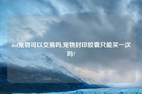 dnf宠物可以交易吗,宠物封印胶囊只能买一次吗?