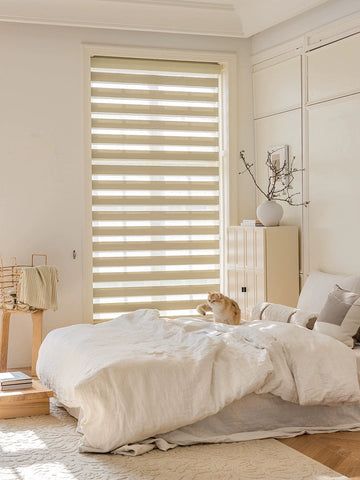 Cordless Custom Waterproof Zebra Roller Shades – Available in 5 Colors体验我们斑马百叶窗无与伦比的优雅与功能性：风格与创新的完美融合！如果您计划升级为电动遮阳帘，bCordless Custom Waterproof Zebra Roller Shades –