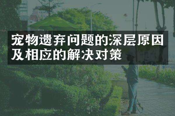 宠物遗弃问题的深层原因及相应的解决对策