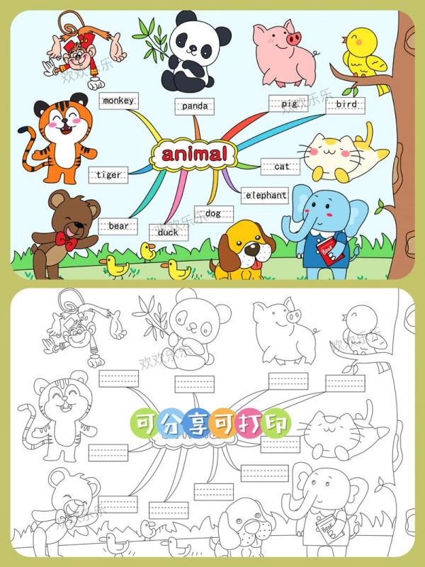 动物主题英文手抄报动物英语手抄报模板animalb抖音