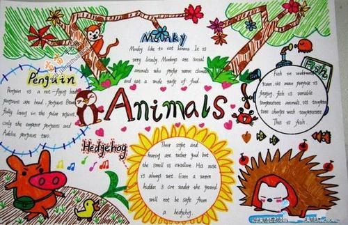 animal world动物世界英语手抄报图片大全内容