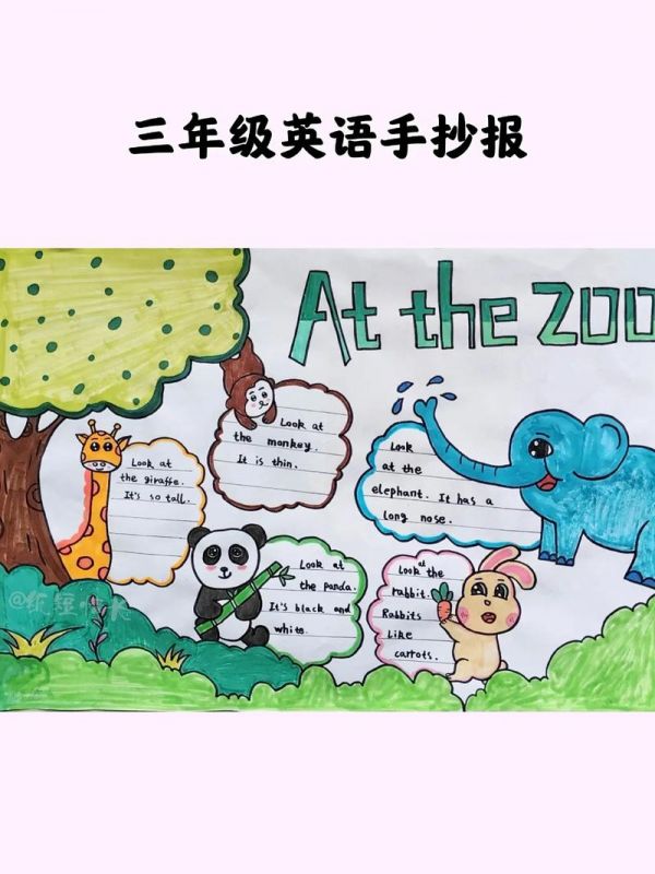 三年级英语动物手抄报 三年级英语动物手抄报简单又漂亮