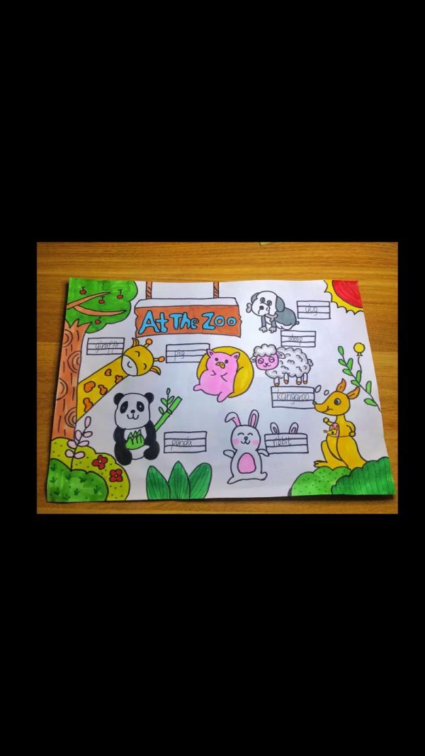 三年级zoo动物园英语手抄报简笔画抖音
