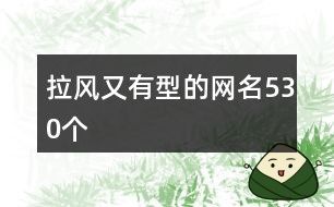 拉风又有型的网名530个