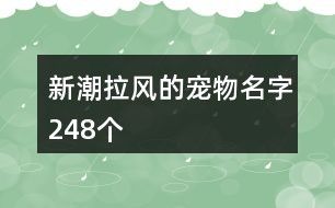 新潮拉风的宠物名字248个