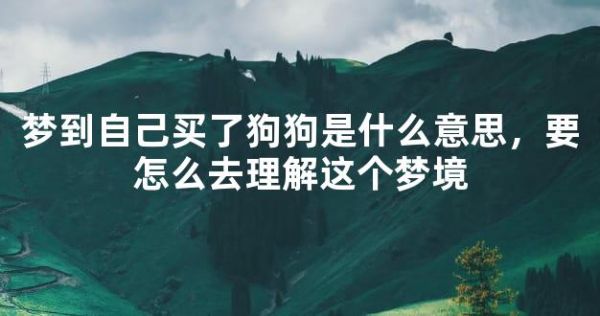 梦到自己买了狗狗是什么意思，要怎么去理解这个梦境