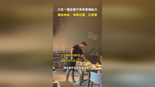 三亚柏悦酒店餐厅突发冒烟起火，已恢复