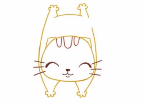 可爱小猫简笔画画法步骤步骤图片_小猫 动物-第6张