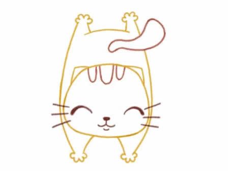 可爱小猫简笔画画法步骤步骤图片_小猫 动物-第7张