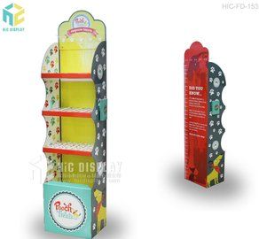恒创设计生产狗粮落地式纸展示架 宠物粮纸展架 创意产品纸货架