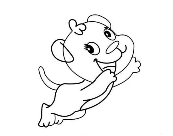 简笔画 动物简笔画 微笑的狗狗儿童画图片微笑的狗狗儿童绘画图集