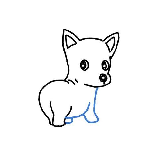 狗狗的简单画法 - 简单又可爱的柯基犬简笔画