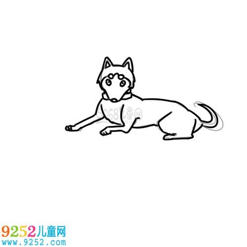 拆家的哈士奇怎么画可爱哈士奇简笔画图解教学哈士奇简笔画小狗简笔画