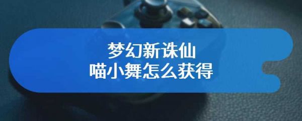 梦幻新诛仙喵小舞怎么获得