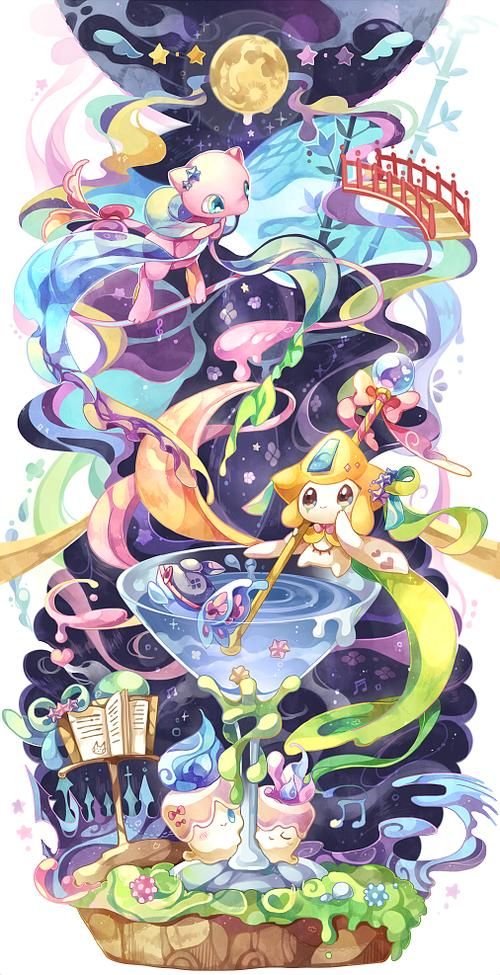 宠物小精灵口袋妖怪神奇宝贝梦幻基拉祈烛光灵荧光鱼
