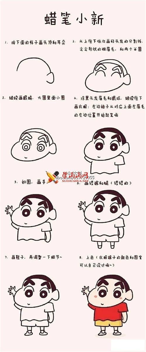 动物简笔画 简笔画蜡笔小新的画法步骤所属分类简笔画教程 图片格式