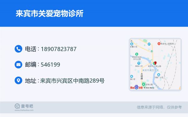来宾市关爱宠物诊所名片