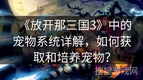 《放开那三国3》中的宠物系统详解，如何获取和培养宠物？