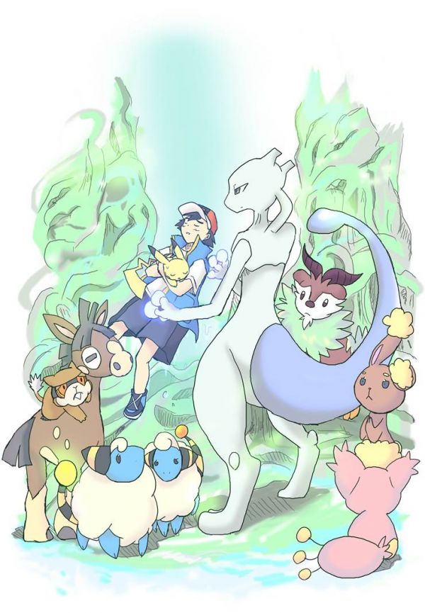 精灵宝可梦超梦P站插画图片