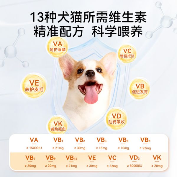 【rjm8.nlx8.com狗狗用品39】女生养狗养什么狗最好养：猫咪维生素片狗狗复合维生素b猫用宠物防掉毛体臭泪痕专用营养膏2843