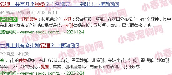 狐狸品种大全及图片