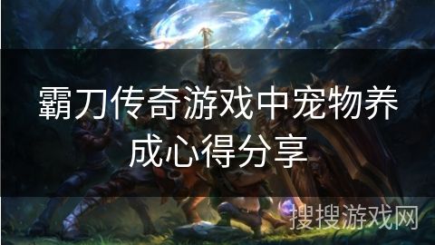 霸刀传奇游戏中宠物养成心得分享