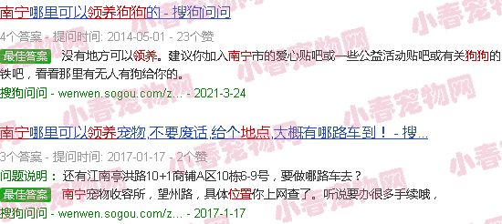 南宁狗狗领养中心地址
