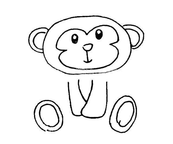 儿童简笔画小猴子画法步骤教学 中级简笔画教程-第6张