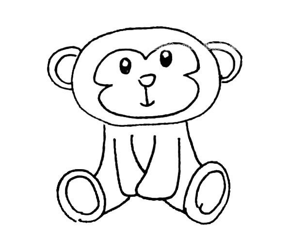 儿童简笔画小猴子画法步骤教学 中级简笔画教程-第7张