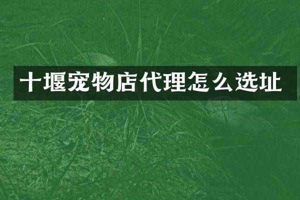 十堰宠物店代理怎么选址