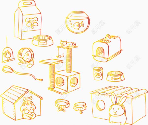 宠物店简笔画