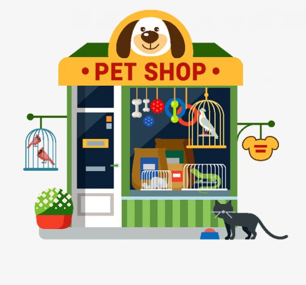 卡通宠物店手绘图